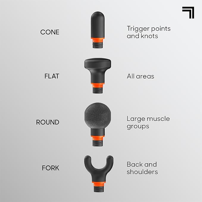 Sharper Image PowerBoost Core Mini Massage Gun| Upgraded Portable Deep Tissue Percussion Massager with 6 Speeds| 4 Attachments| Quiet Motor| Cordless Muscle Recovery Tool with Carry Pouch