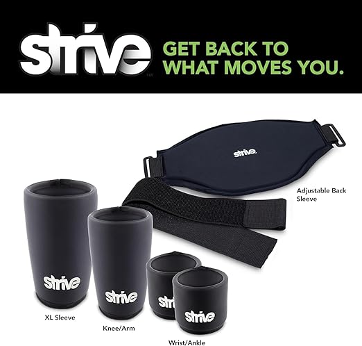 Strive Back Ice Pack Wrap, Hot & Cold Therapy Wrap for Soothing Relief and Support, Adjustable Compression for Comfortable Healing, Perfect for Back Pain and Muscle Recovery, Black
