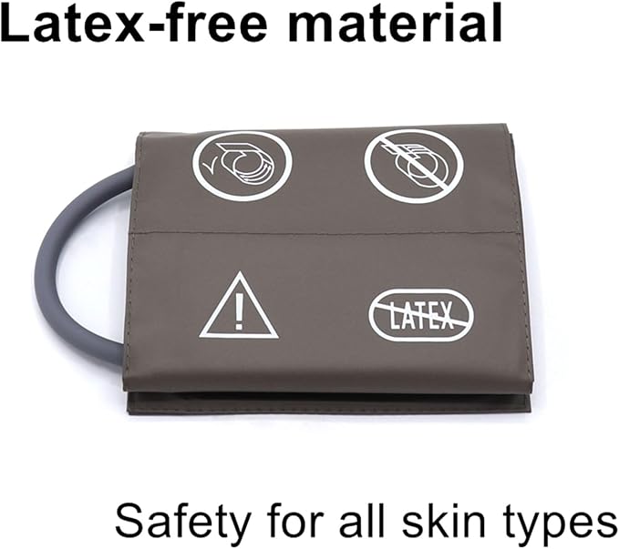 Blood Pressure PU Cuff with Single Tube for Adult 27-35 cm, Reusable Brown Replacement NIBP Cuff, No BP Connector
