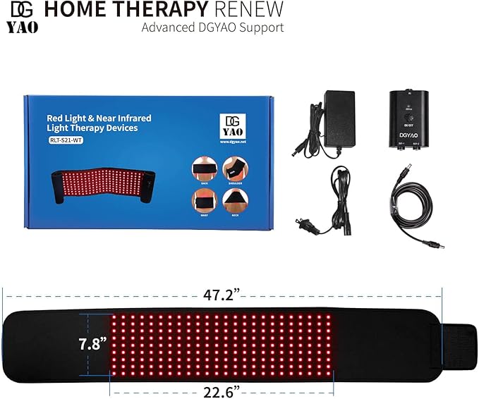 New Red Light & Infrared Light Therapy Belt for Back Pain Relief Flexible Wearable Wrap Deep Therapy with Auto Off Timer