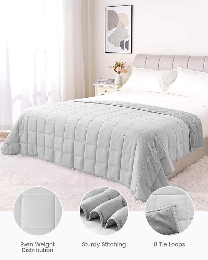 Weighted Blankets 12lbs, Weighted Blanket Twin Size for Hot Sleepers, Soft and Cozy Microfiber Double-Sided Weighted Blanket, Cooling Bed Blankets for All Season, 48 x 72 inches, Grey