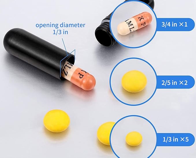 1 Pcs Waterproof Pill Holder Keychain Small Pocket Pill Box for Travel Purse Pocket Portable Pill Organizer(Black)