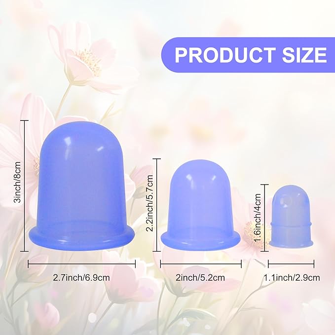 6 Pieces Silicone Cupping Therapy Set, Anti Cellulite Cup Massager Cellulite Remover Vacuum Suction Cups for Treatment