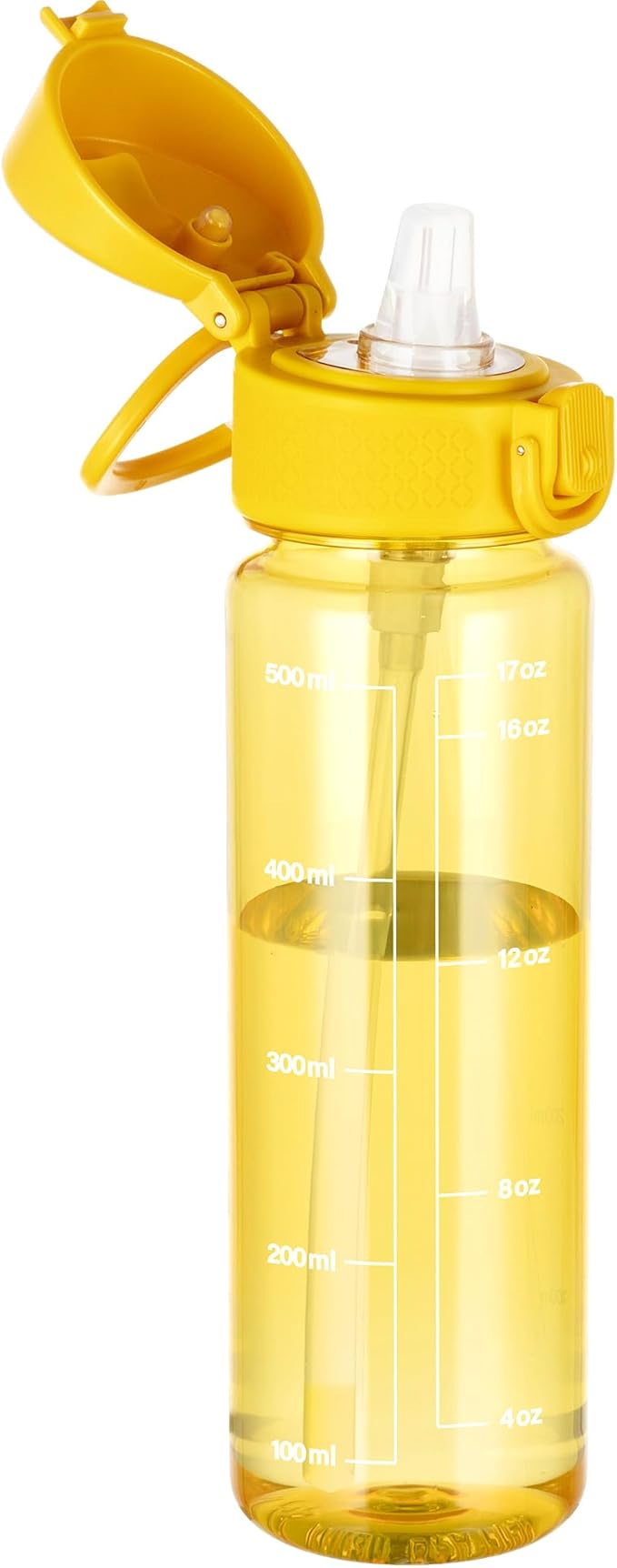 GOPPUS 17oz Kids Water Bottle for School -Straw, Leak-Proof Tritan Sports Bottle Time Marker Reusable for Girls Boys