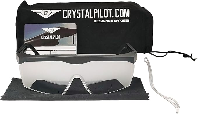 IFR Foggles for Aviation - Pilot Training Glasses with Adjustable Strap and Light Gun Signals Card - View Limiting Device for Instrument Flight