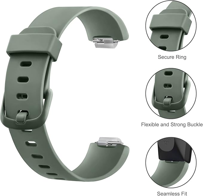 3 Pack Silicone Bands Compatible with Fitbit Inspire 2 Bands for Women Men, Adjustable Replacement Sport Wristbands Straps for Fitbit Inspire 2 / Ace 3 (Black/Abyss Blue/Avocado Green)