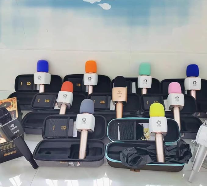 Fielect 2Pcs Microphone Cover Sponge Foam Mic Cover Handheld Microphone Windscreen Shield Protection Micro Foam Filter Purple for KTV Broadcasting