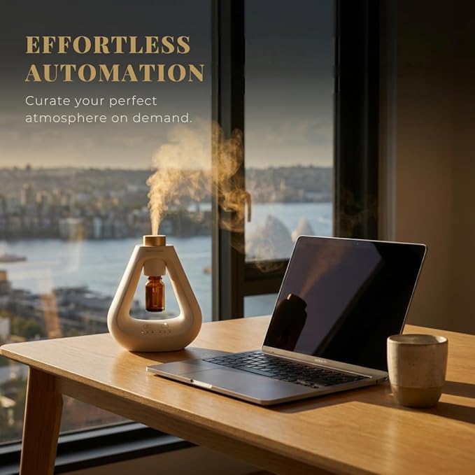 Apex Waterless Diffuser — Cold Air Nebulizing Aromatherapy Diffuser for Home & Office | No Water, No Heat, No Residue | 9 Precision Scent Settings | Pristine White