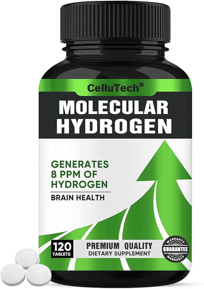 H2 Molecular Hydrogen Water Tablets with Magnesium,120 Tablets Fast-Dissolving H2 Molecular Hydrogen Supplements, Supports Brain Health and Cognitive Function,Non-GMO, Gluten Free