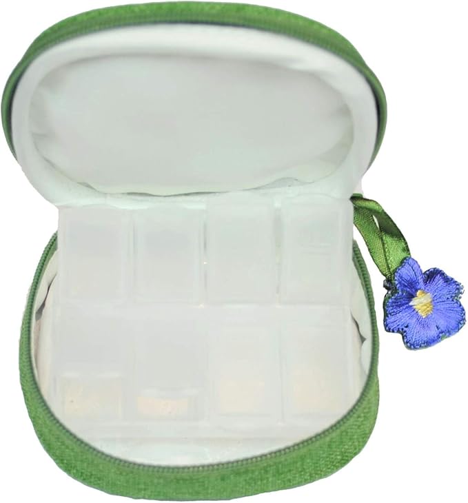 Pill Box Purse in a Forget-me-Not Design