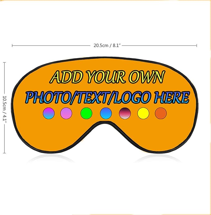 Personalized Eye Mask, Custom Eyeshade Blindfold Add Your Design Image Text Customized Eye Cover with Adjustable Strap for Sleeping Travel Work Naps Blocks Light, Croci
