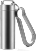 TISUR Portable Pill Cases, Metal Titanium Pill Holder Pocket Pill Box Keychain Waterproof Pill Bottle Medicine Organizer Case Container for Travel Purse Outdoor Camping