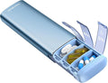 Vaydeer Metal Travel Pill Organizer – Compact Weekly Pill Box for Daily Medication – Portable Small Pill Case for Vitamins, Pills & Supplements (Blue)