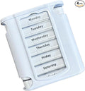 Weekly Stackable Pill Organizer, 4 Times A Day Pill Organizer Box Morning, Noon, Evening, and Bedtime,7 Stackable Compartments，White