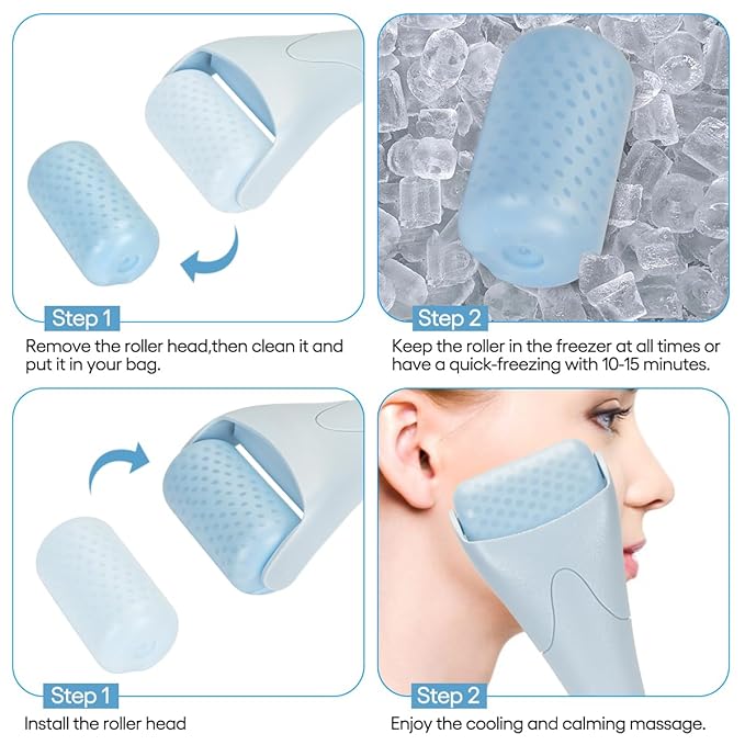 Ice Roller for Face,Eyes,Facial Massager Tool,Soothing Skin Care Tool,Cooling Skincare Device for Puffiness,At-Home Spa Gift for Women