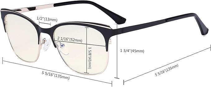 Eyekepper Blue Light Glasses - Square Digital Eyeglasses for Women Blocking Computer Screen UV Rays
