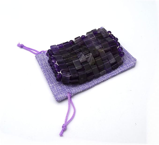 Natural Jade Sleep Mask & Blindfold, Natural Jade Eye Mask, Anti-Aging Hot or Cold Using Eye Mask (Amethyst Crystal)