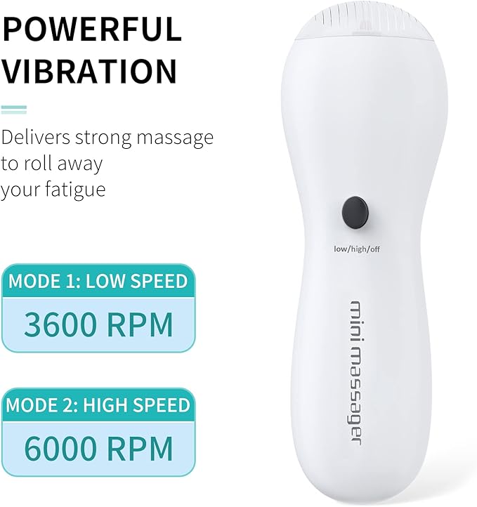 Uniclife Mini Penguin Massager Portable Handheld White Vibrator Wand for Face Neck Shoulder Back Arm Leg Relief and Recovery, Battery Operated (Not Included)
