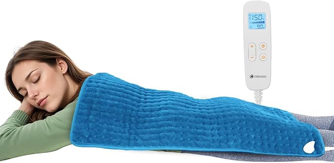 CooCoCo Large Electric Heating Pad for Back Pain & Cramps Relief, Auto Shut Off, Machine Washable, FSA Eligible Heat Pad for Neck & Shoulder, 17×33"