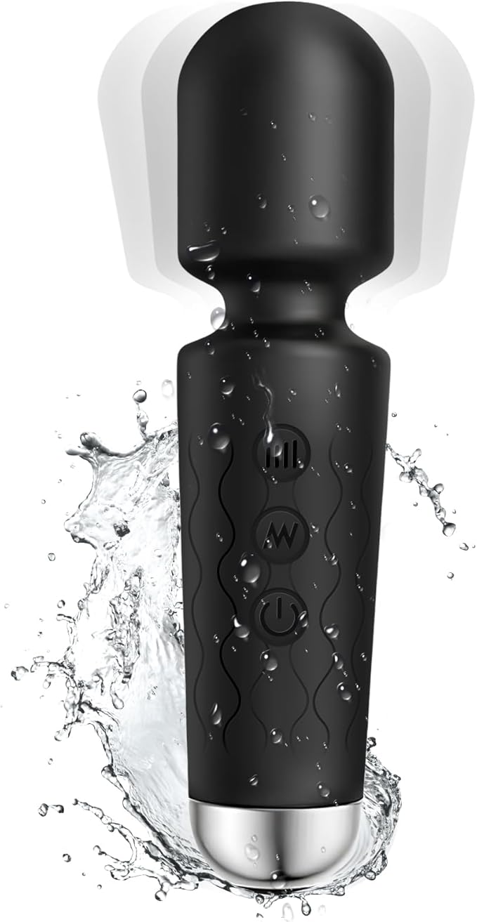 Personal Massager, Handheld Micro Wireless Massager, Small & Powerful, Waterproof Portable, Suitable for Relieving Neck, Leg and Shoulder Pain, Black