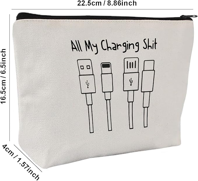 All My Charging shit bag,Fun and versatile bag with charger graphics, teenage boy gift, birthday gifts, travel accessories (Style E)
