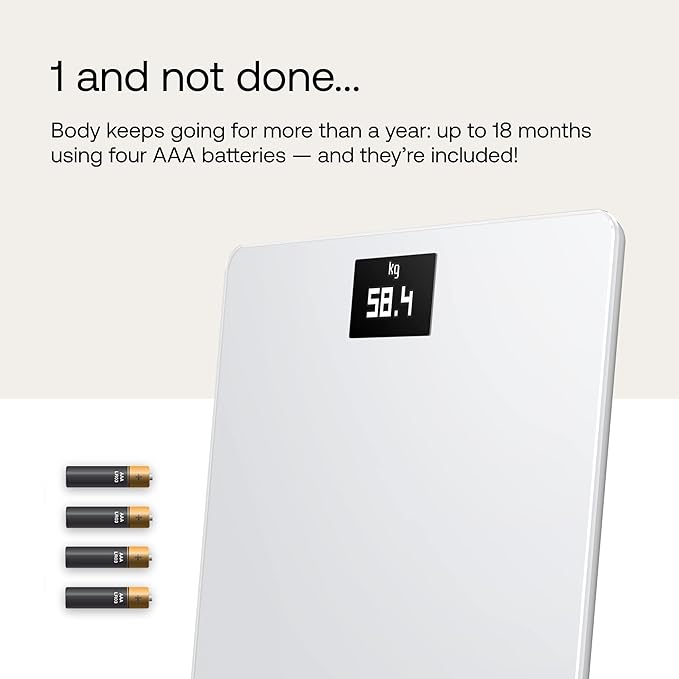 Withings Body - Digital Wi-Fi Smart Scale with Automatic Smartphone App Sync, BMI, Multi-User Friendly, with Pregnancy Tracker & Baby Mode