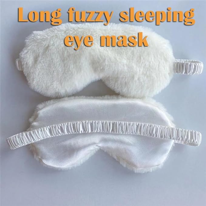 AKOAK 1 Pack Plush Sleep Eye Mask, Soft and Comfortable, Breathable Light Blocking Sleep Protector, Suitable for Adults, Children, Birthday Party Gifts (White)