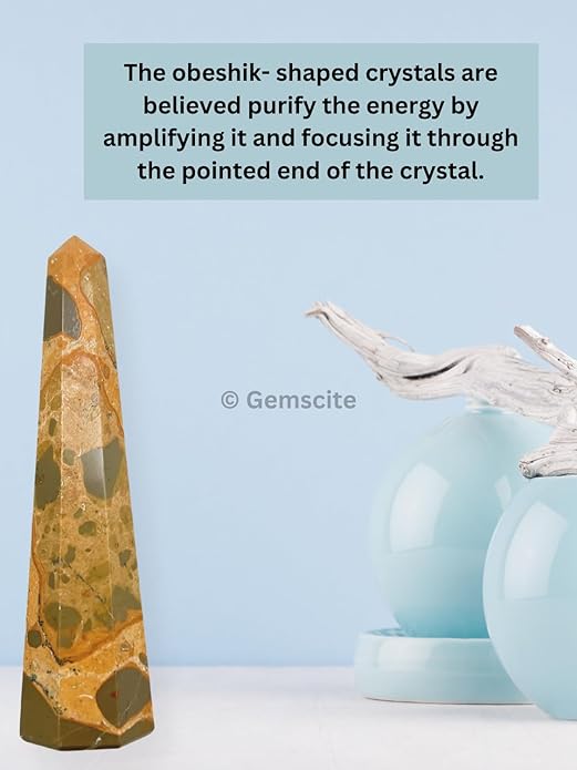 WholesaleGemShop 3 Inch Gemstones Obelisk Tower Jumbo Facet Aura Rock Crystal Natural Polished Earth Wand Spirit