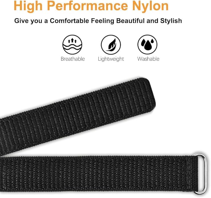 2 Pack Nylon Loop Strap Compatible for Hume Band, Soft Breathable Sport Adjustable Replacement Strap Wristband for Hume Health Band Fitness Tracker Men Women