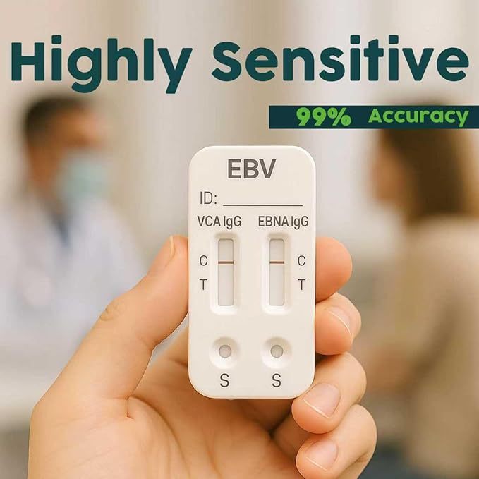 Epstein Barr (EBV) at-Home Test Kit | Detects IgG Response to VCA & EBNA | 15-Minute Rapid Result | Easy Fingerstick Sample