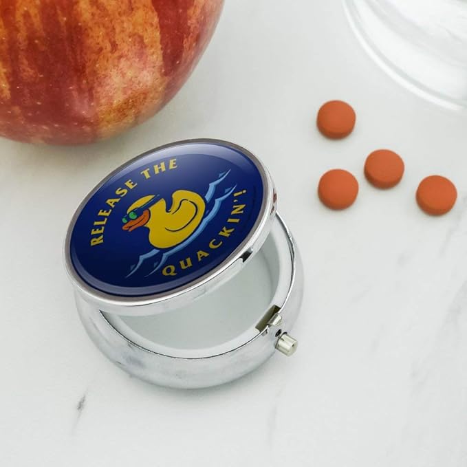 Release The Quackin' Kraken Rubber Duck Funny Humor Pill Case Trinket Gift Box