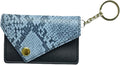 Birth Control Pill Case Snakeskin Print Keychain Envelope Shape(Blue)