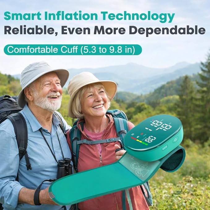 Wrist Blood Pressure Monitor Digital Rechargeable BP Monitor with 2x120 Memory, Carrying Case & Wrist Support, 5.3"-7.7" Adjustable Cuff, Easy to Use for Seniors & Family Home Use