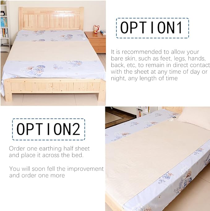 Conductive Grounding Sheet Twin Grounding Half Sheet with 15ft Grounding Cord 39x80in Gray
