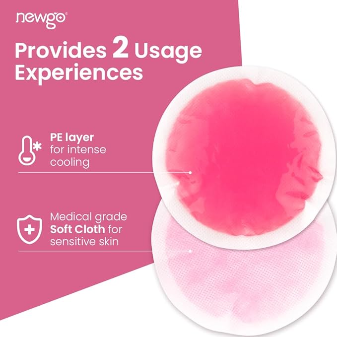 NEWGO Small Ice Packs for Injuries, 6 Pack Round Ice Packs for Face, Hot and Cold Gel Ice Pack Circular Cold Compress with Cloth Backing & Sleeve for Pain Relief, Toothaches - Red