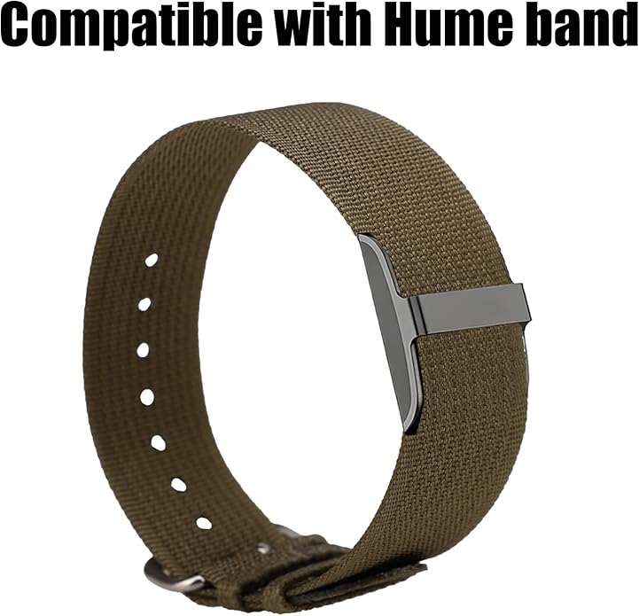 Replacement Nylon Loop for Hume Band, Soft Breathable Woven Wristband with Adjustable Metal Buckle for Hume Health Band Fitness Tracker All-Day Comfort Wear