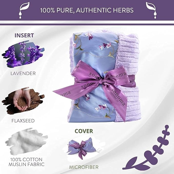 Sonoma Lavender Heat Wrap - Embroidered Lavender