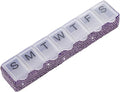 Weekly Pill Organizer 7 Day Small Pill Case Medicine Holder Daily Pill Box Bling Vitamin Container Medication Cases Organizers(Purple)