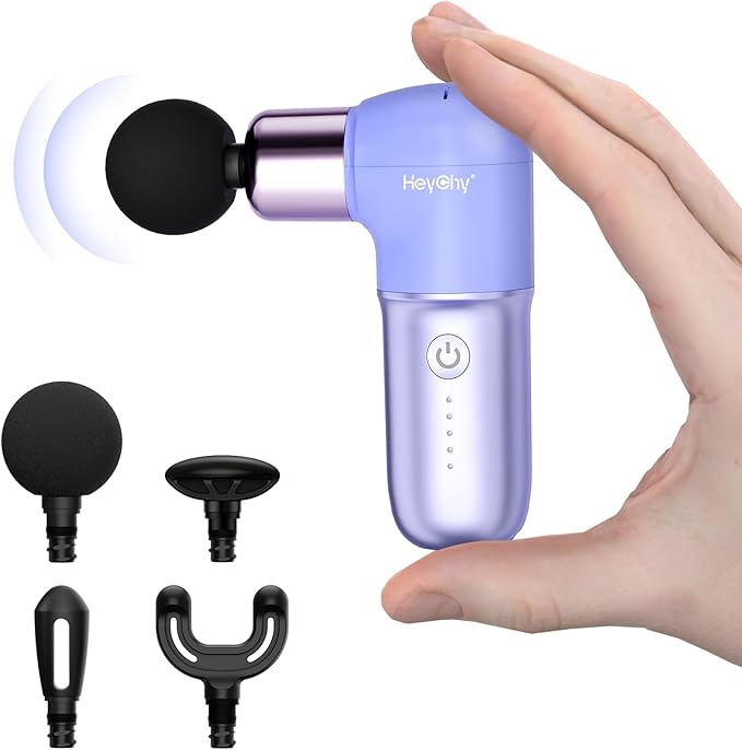 Super Mini Massage Gun, Deep Tissues Percussion Muscle Massager, Compact Sports Travel Massage Gun, Portable Massager Gun for her him, Purple