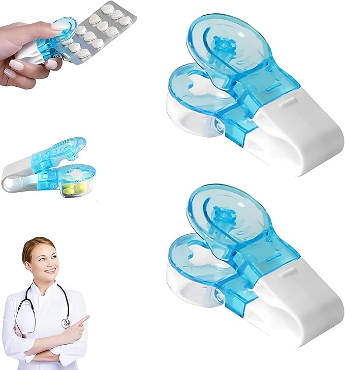 Portable Pill Taker Household Gadgets, 2026 New Pill Popper Extractor Tool, Blister Pack Opener Popper Assistance Tools, Pills Poppers for Blister Packs for The Elderly, Disabled (2pcs)
