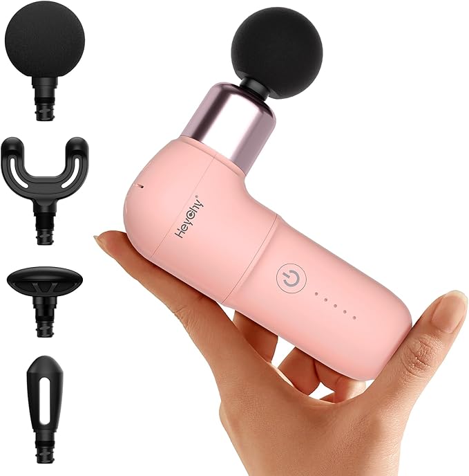 Super Mini Massage Gun, Deep Tissues Percussion Muscle Massager, Compact Sports Travel Massage Gun, Portable Massager Gun for her him, Pink