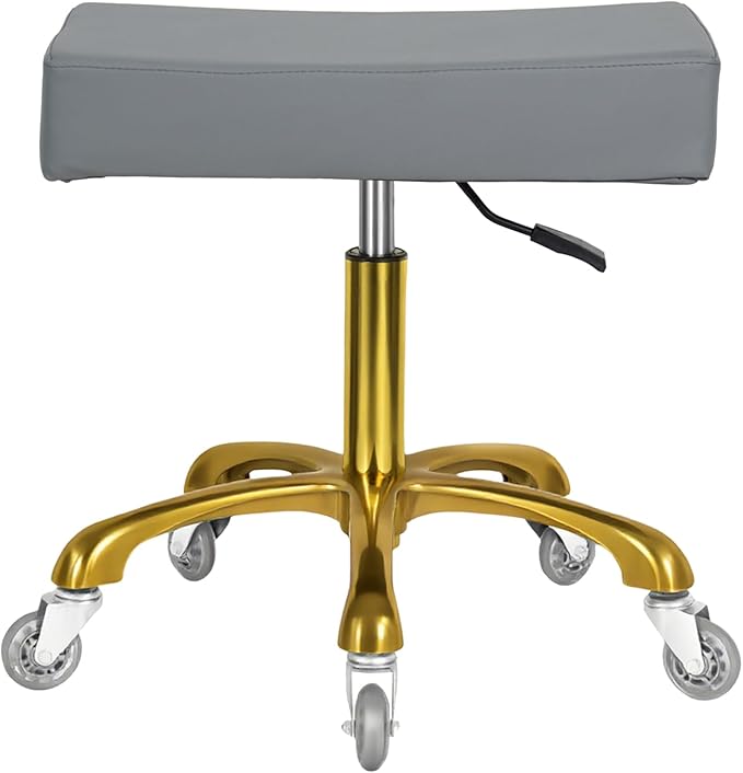 Antlu Rectangular Stool with Wheels for Massage Medical Doctor, Heavy Duty Roller Stool for Salon Office Lab Tattoo Artist Spa (Grey,450 Lbs Capacity)