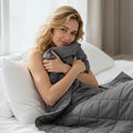 Weighted Blanket (5 lbs, 41"x 60") Cooling Heavy Blanket, Breathable Cotton with Natural Glass Beads, Machine Washable