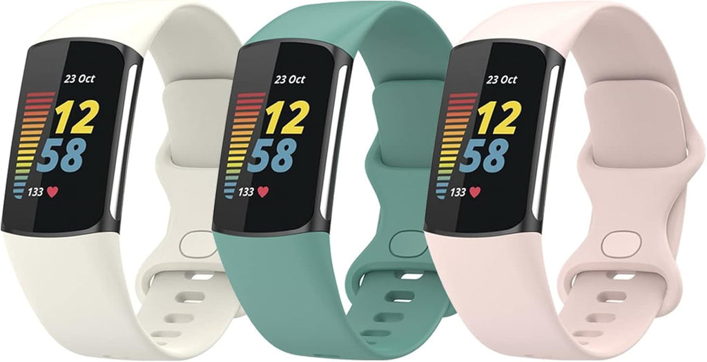 Compatible with Fitbit Charge 6 Bands, Replacement Soft Silicone Watch Straps Soft Wristband for Fibit Charge 5/Charge 6 Fitness Tracker Women&Men (Small)
