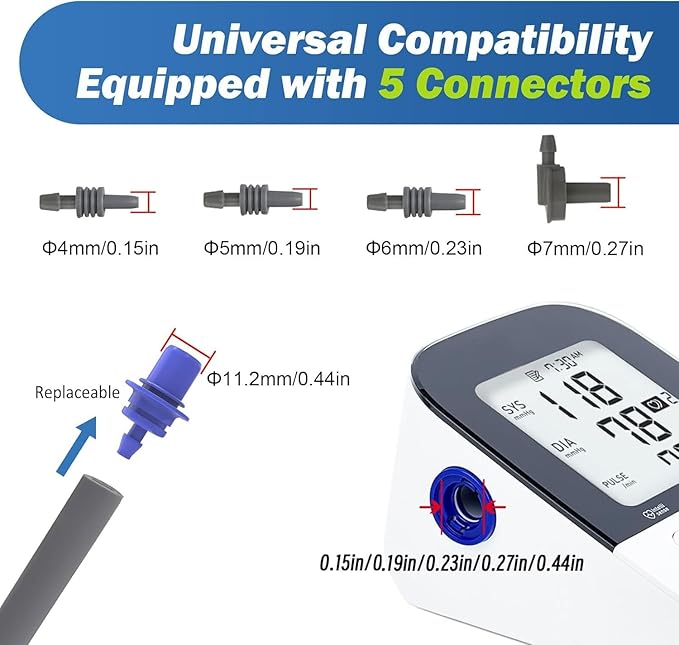 Child Small Size Cuff Compatible with Omron 5.5”-9.5” Inches (15-24CM) Blood Pressure Cuff ARM BP Replacement Cuff for Pediatric and Women (Small+ 5 Connectors)
