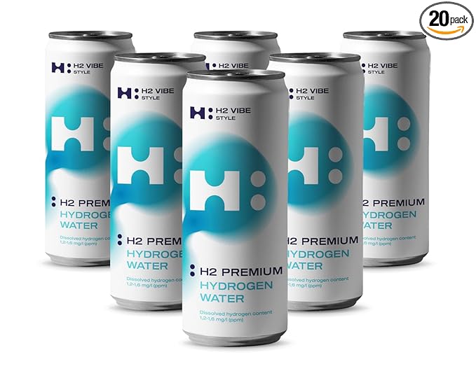 Hydrogen Water (20 Pack) H2 Vibe Style. Premium Natural Hydrogen Infused Water. Boosts Health, Longetivity, Recovery, and Performance