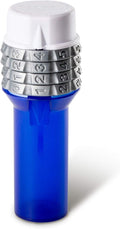 Safe Rx Locking Pill Bottle | Combination Lock | Prevent Pill Theft, Secure Medication or Small Valuable Items | Certified Child-Resistant, Senior-Friendly | 4.5″ x 1.5″ (1-Pack), Blue