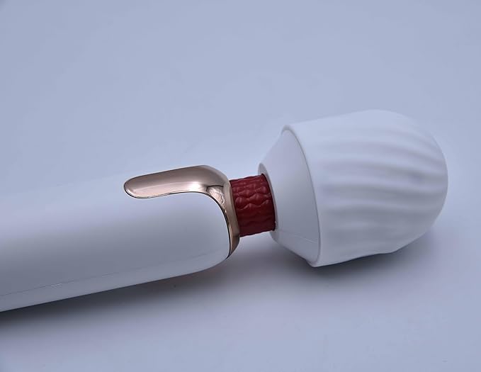 Electric Back Massager, Handheld Deep Massager Muscle Relaxation, Long Handle, Big, Cordless, Rechargeable with Multiple Speeds, White