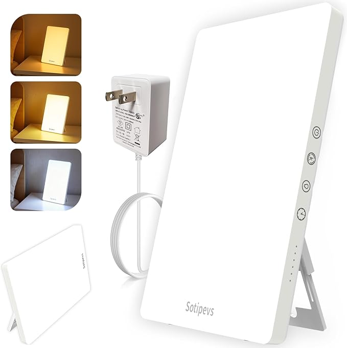 Light Therapy Lamp, 15,000 Lux Happy Lamp, Adjustable Brightness UV-Free, Touch Control Sun Lamp with Memory Function Timer - Ideal for Home Office Desk Use to Boost Mood, Focus