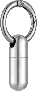 Titanium Keychain Pill Holder, Small Waterproof Pill Case Container w/Convenient Carabiner Clip, High-Grade Mini Metal Medicine Organizer, Airtight & Portable for Travel/Daily Medication by Boxsik